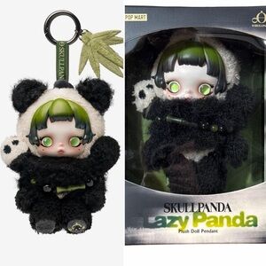 POP MART • Skullpanda Lazy Panda Plush Doll Pendant NEW In Box
